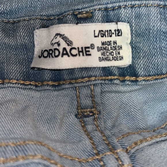 Jordache Denim sequin distressed Overalls with Star Embroidery Size Large - Picture 8 of 9